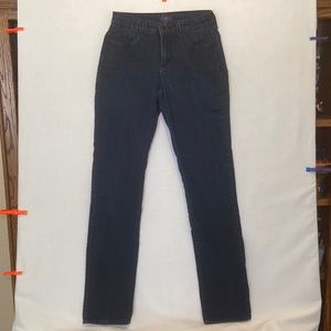 NYDJ slim straight dark wash stretch blue Jean with slim tuck technology sz 4